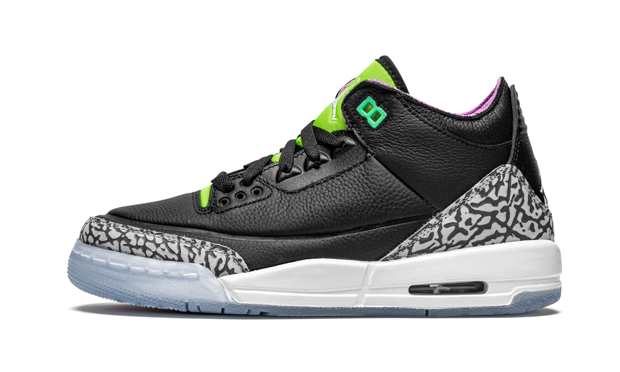 jordan 3 retro electric green gs+DA2304-003+diagnol right view 1