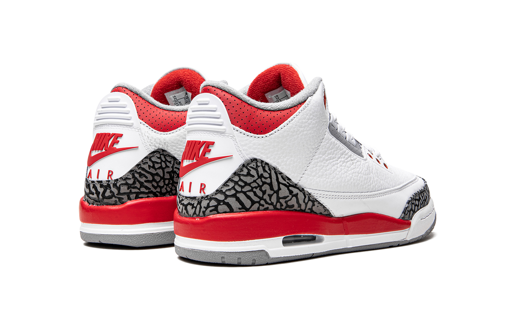 jordan 3 retro fire red 2022 gs+DM0967-160+diagnol right behind view