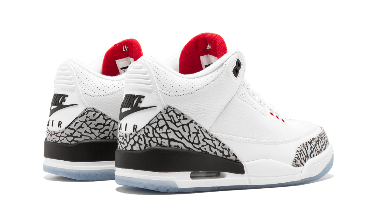 jordan 3 retro free throw line white cement+923096-101+diagnol right behind view
