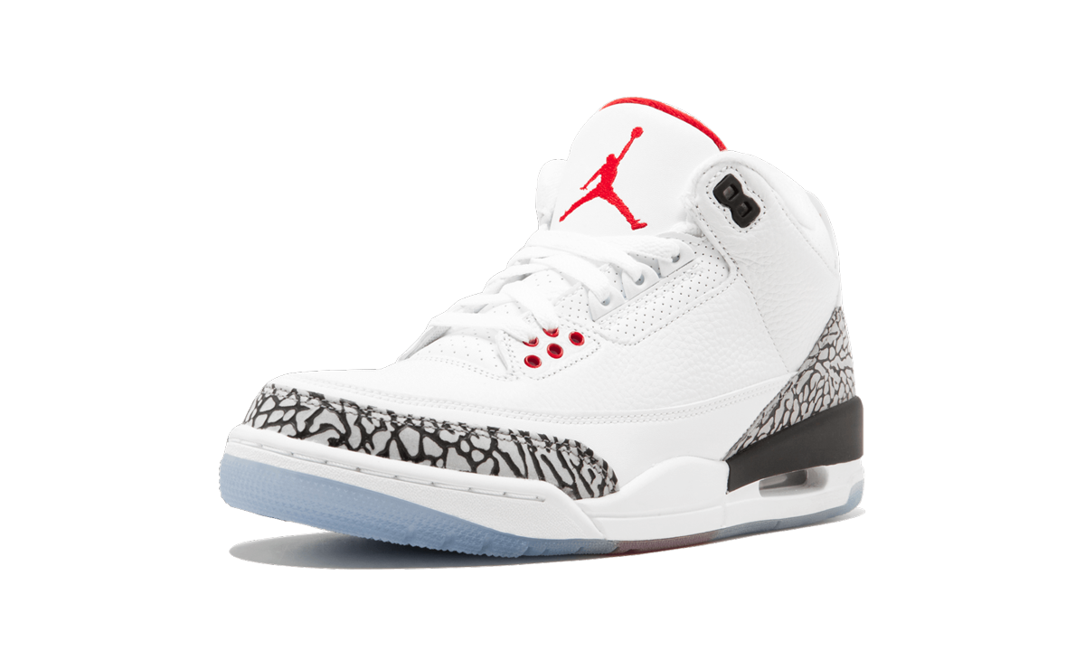 jordan 3 retro free throw line white cement+923096-101+left diagnol single view