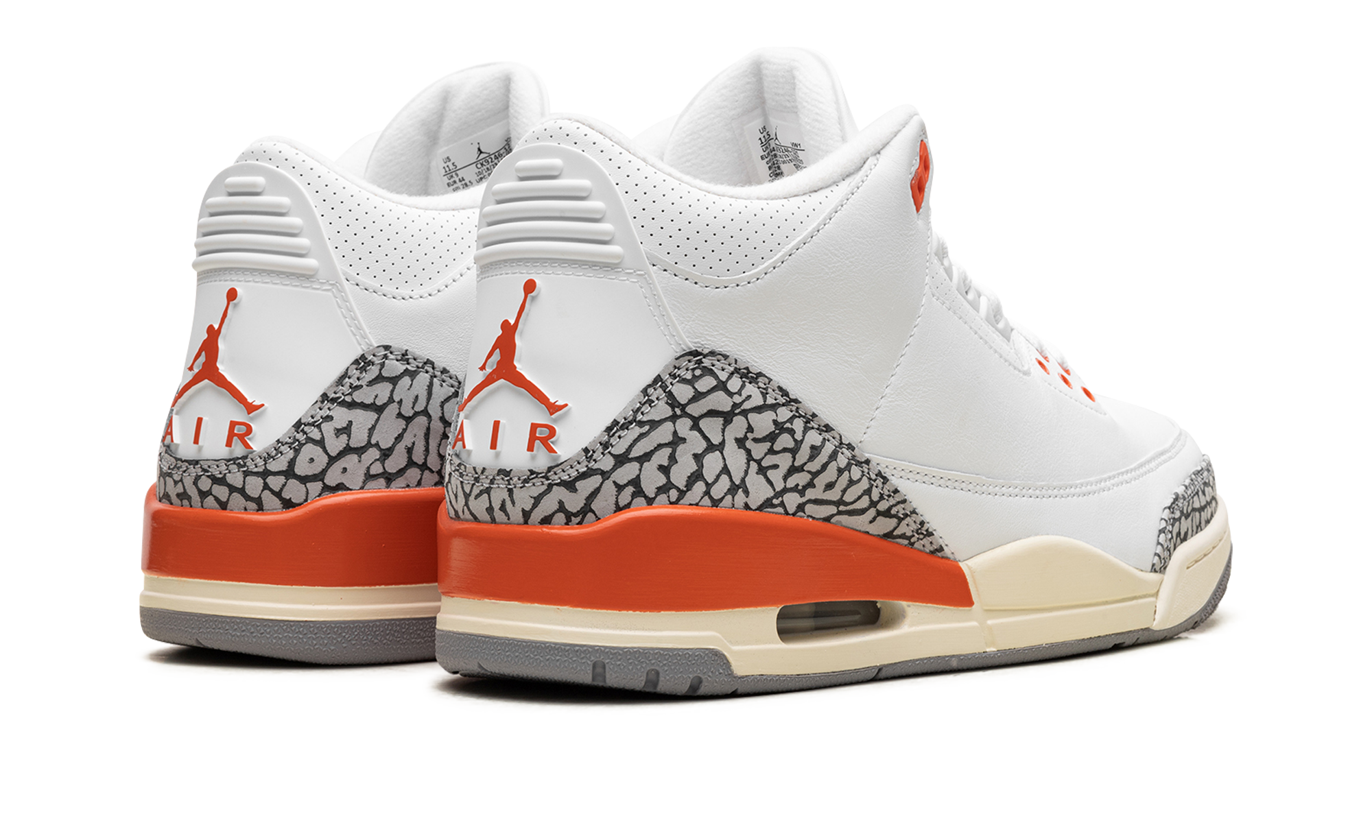 jordan 3 retro georgia peach women s+CK9246-121+diagnol right behind view