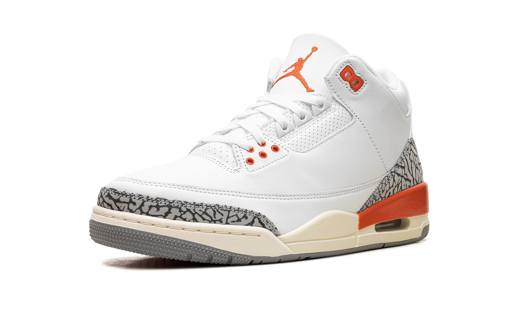 jordan 3 retro georgia peach women s+CK9246-121+left diagnol single view