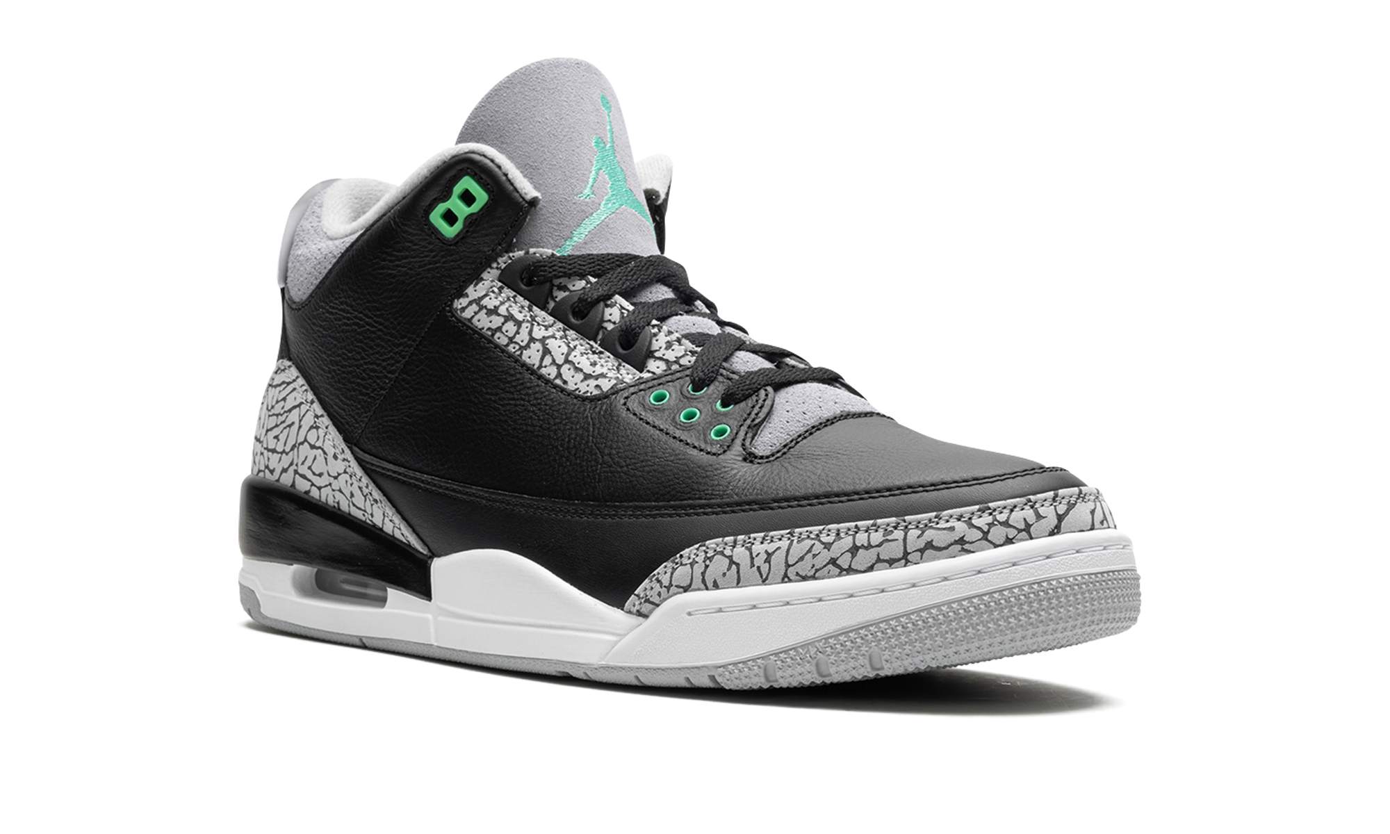 jordan 3 retro green glow+CT8532-031+diagnol right view