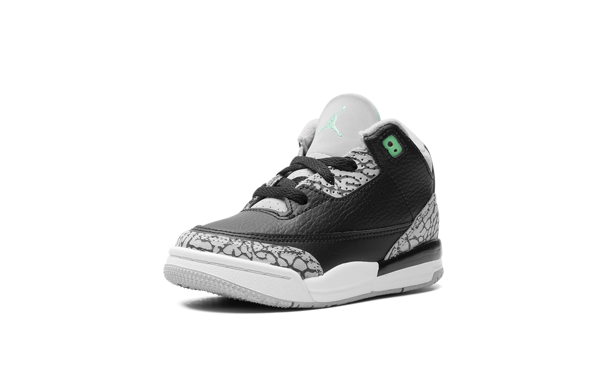 jordan 3 retro green glow td+DM0968-031+left diagnol single view