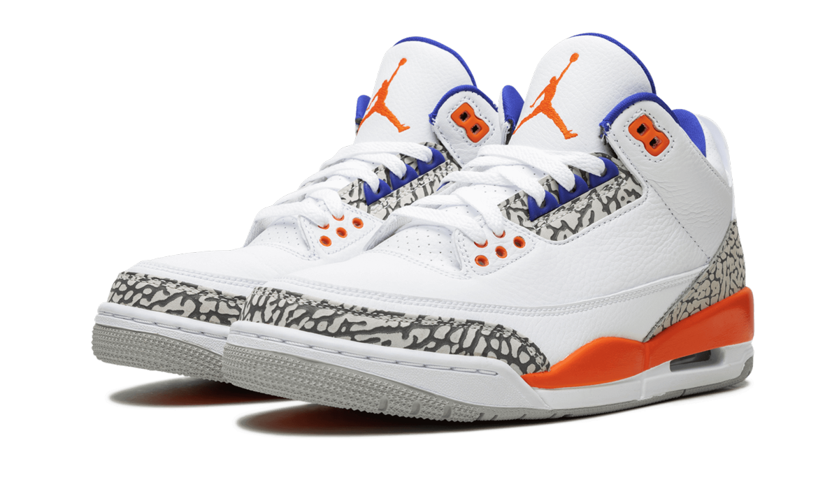 jordan 3 retro knicks+136064-148+diagnol left view