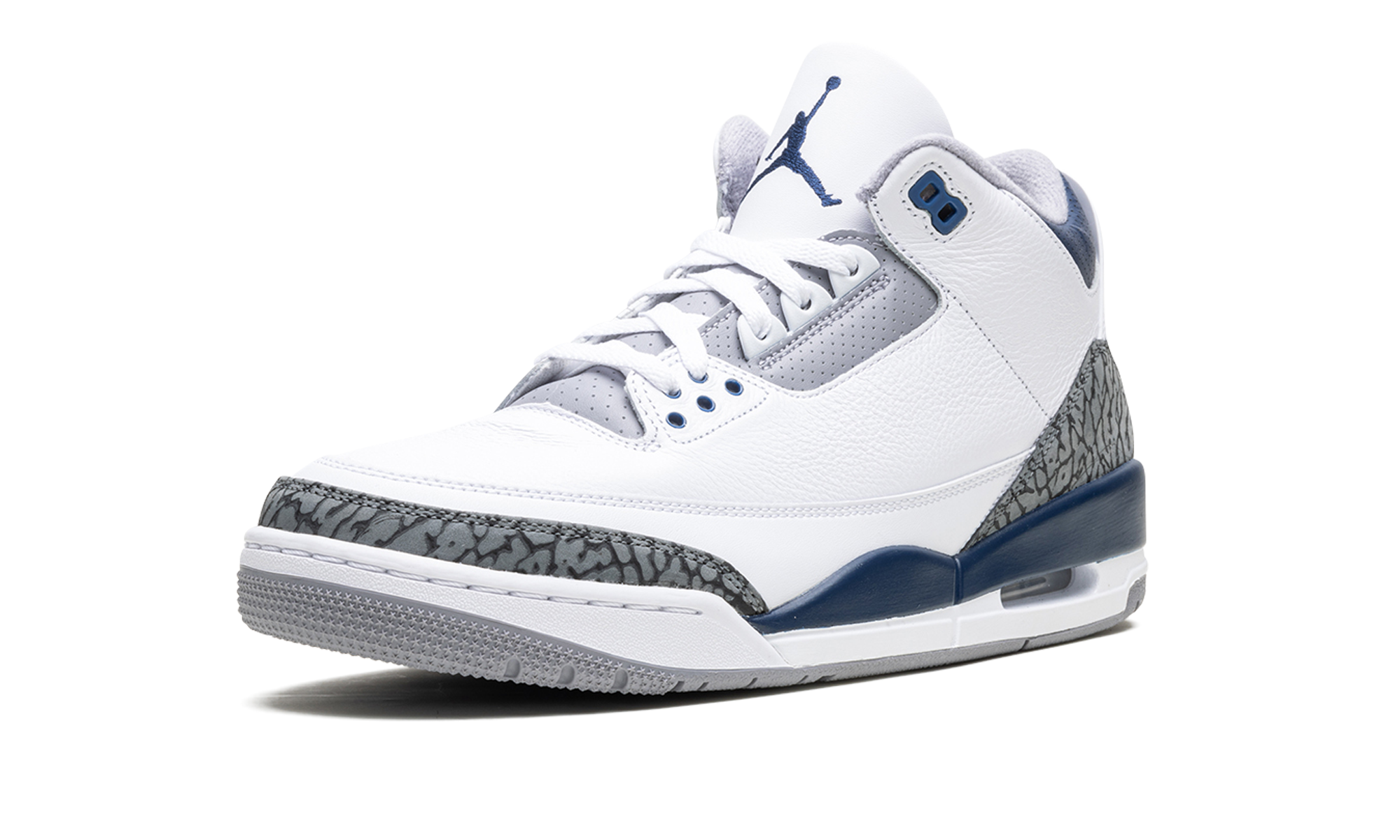 jordan 3 retro midnight navy+CT8532-140+left diagnol single view