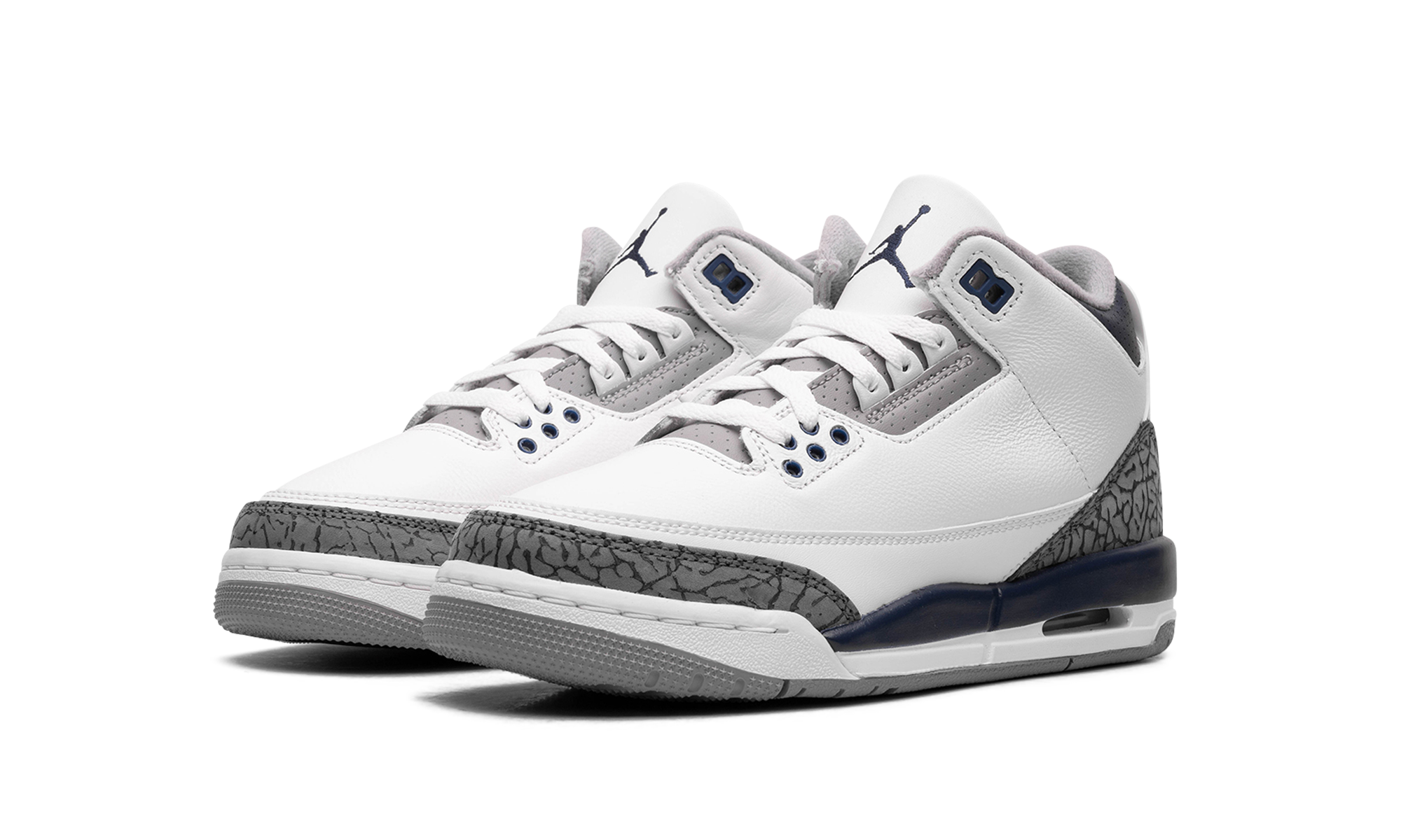 jordan 3 retro midnight navy gs+DM0967-140+diagnol left view