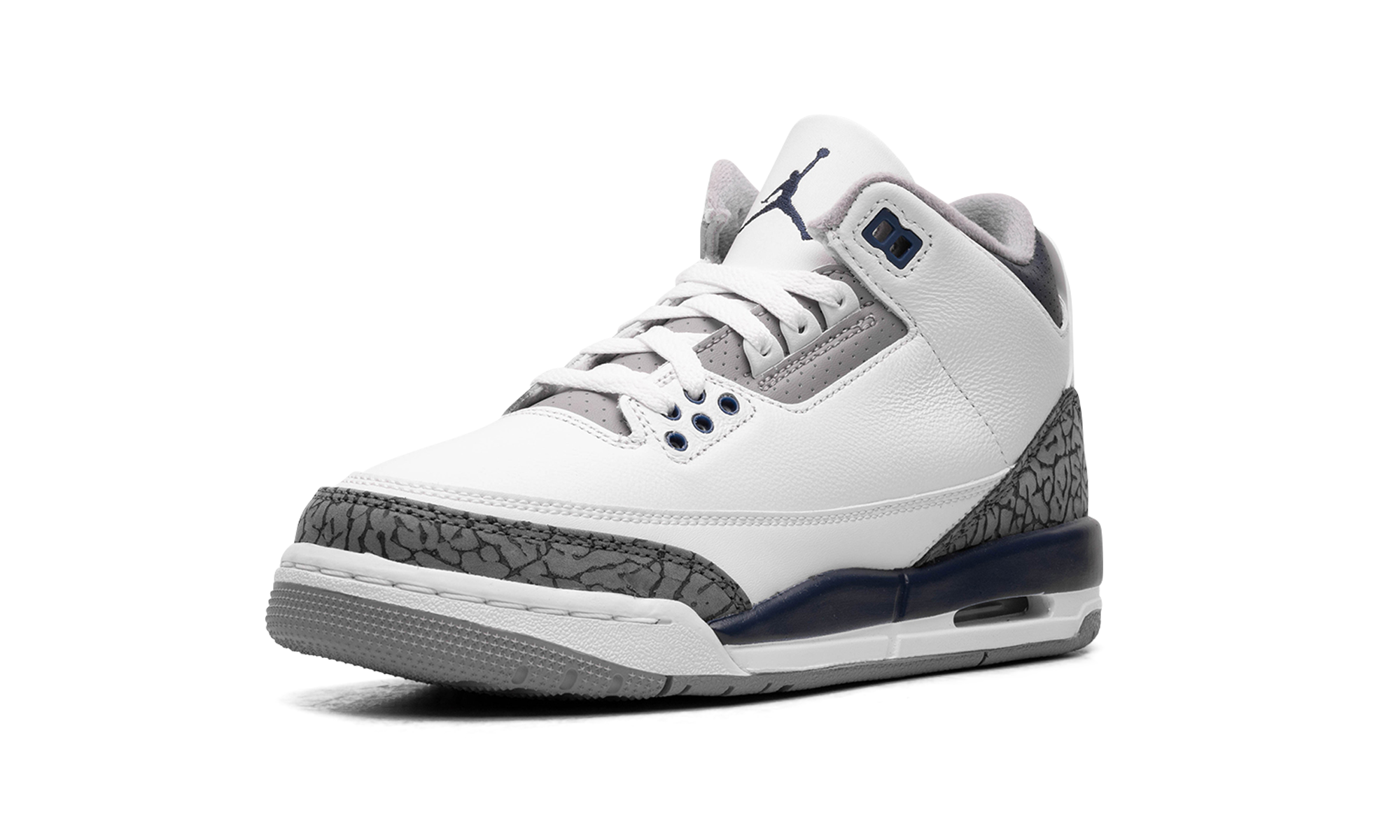 jordan 3 retro midnight navy gs+DM0967-140+left diagnol single view