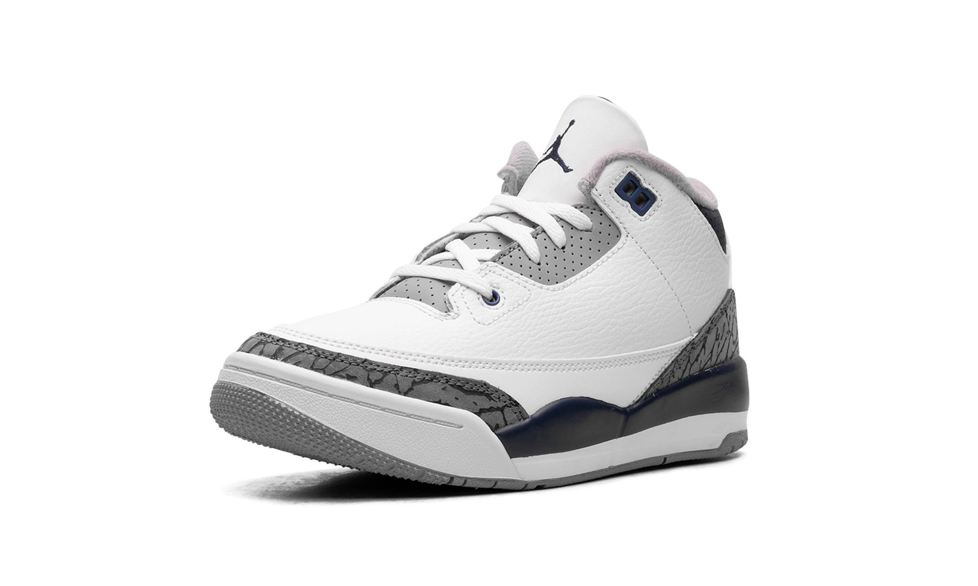 jordan 3 retro midnight navy ps+DM0966-140+left diagnol single view