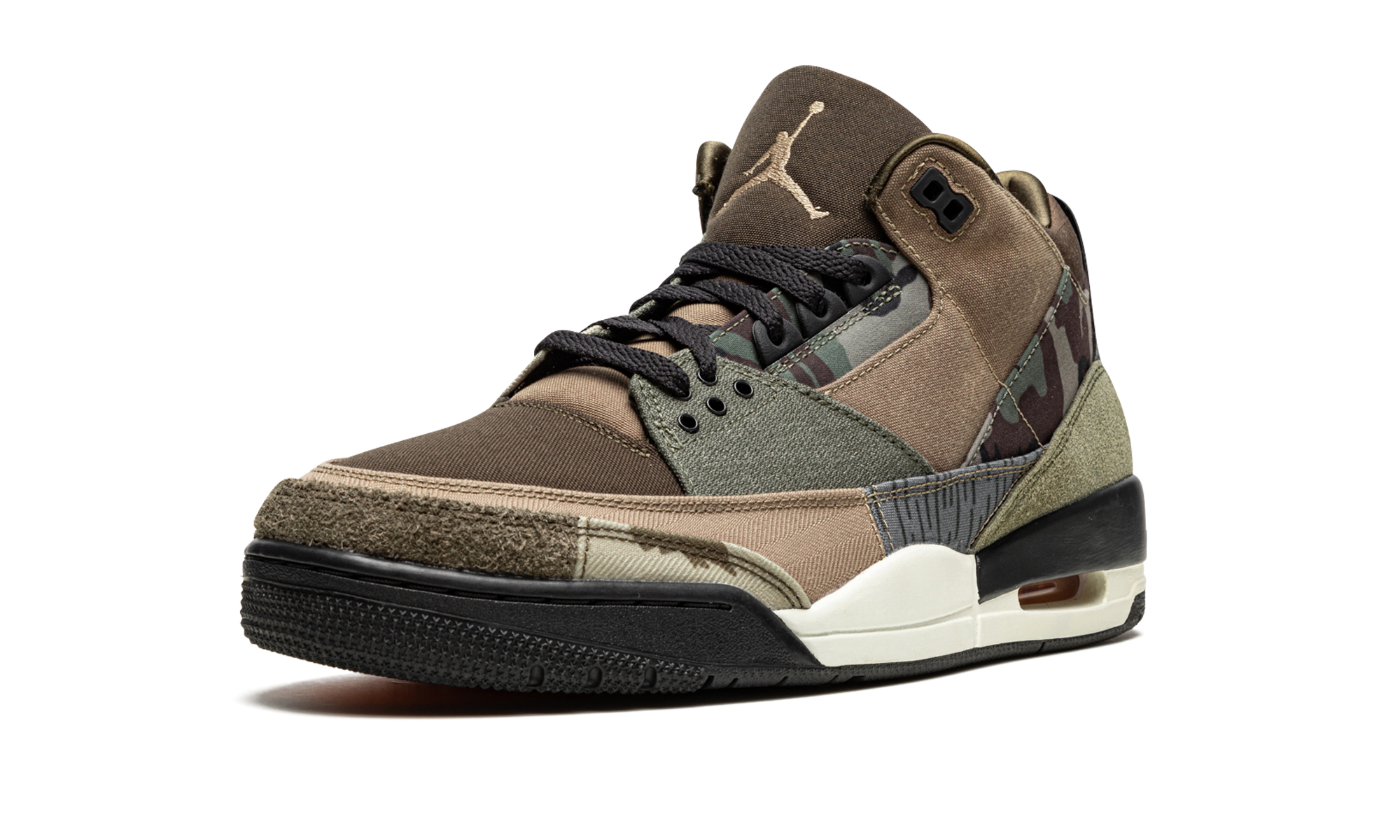jordan 3 retro patchwork camo+DO1830-200+left diagnol single view