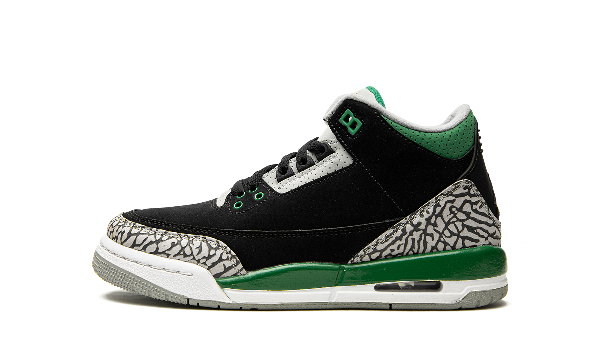 jordan 3 retro pine green gs+398614-030+diagnol right view 1
