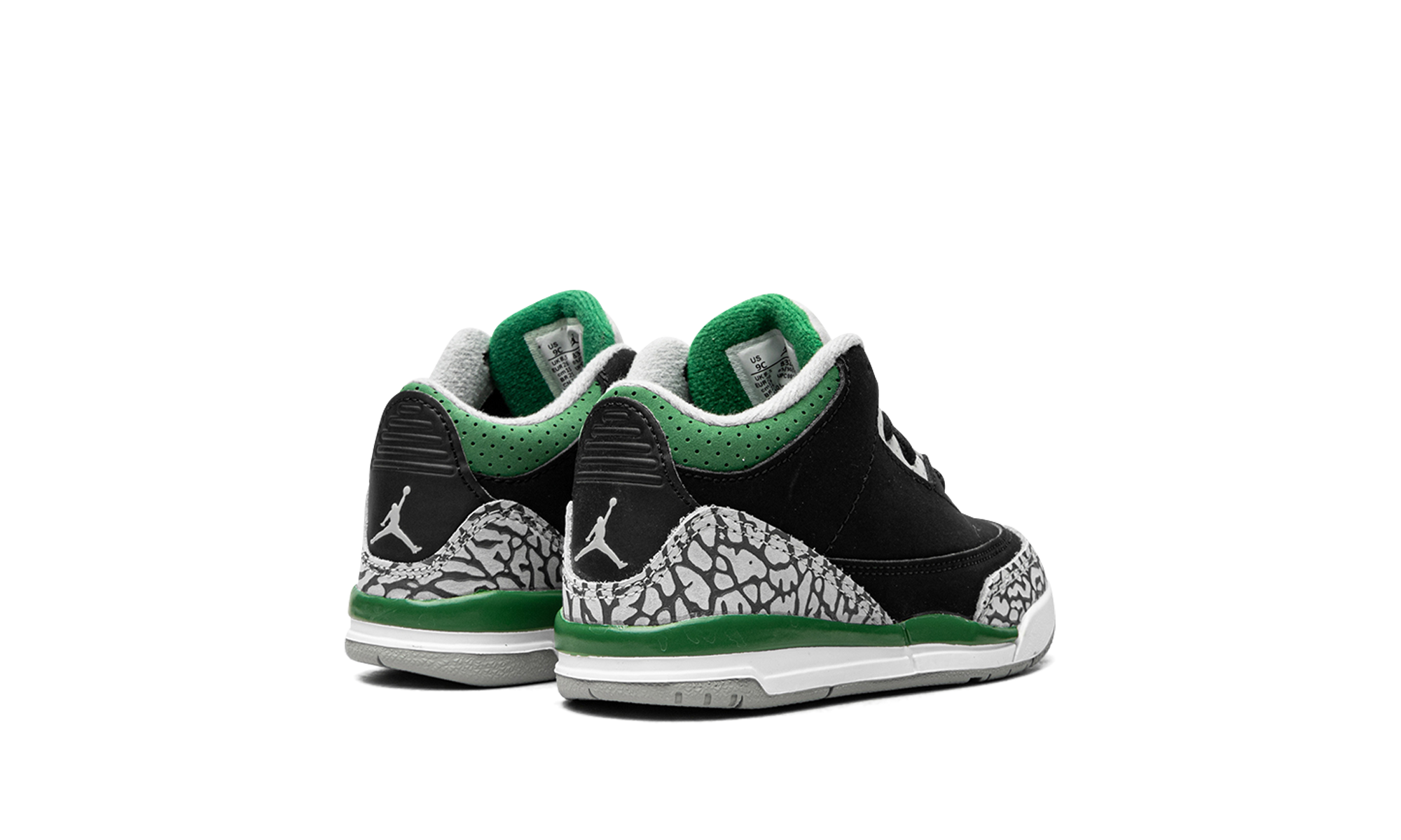 jordan 3 retro pine green td+832033-030+diagnol right behind view