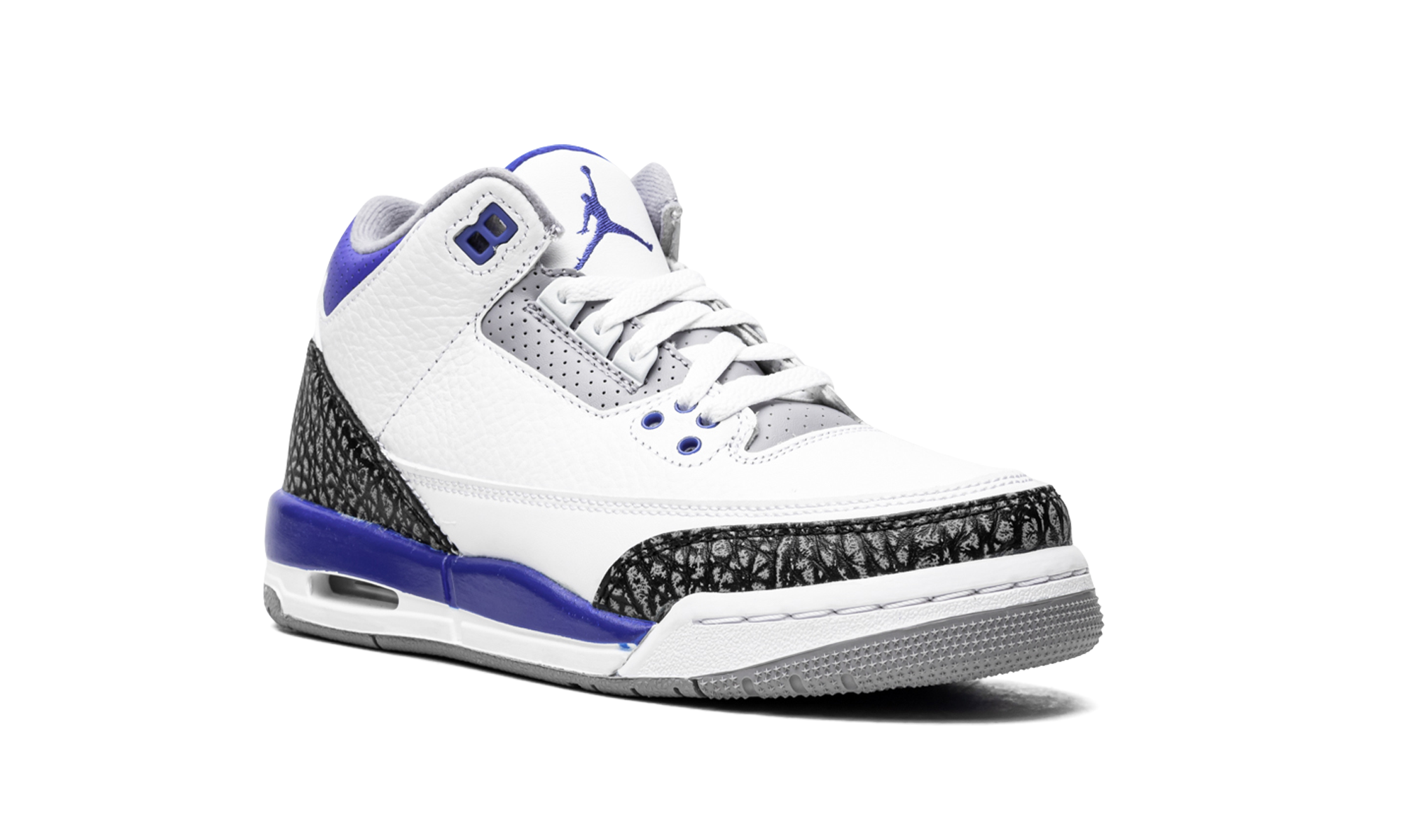 jordan 3 retro racer blue gs+398614-145+diagnol right view