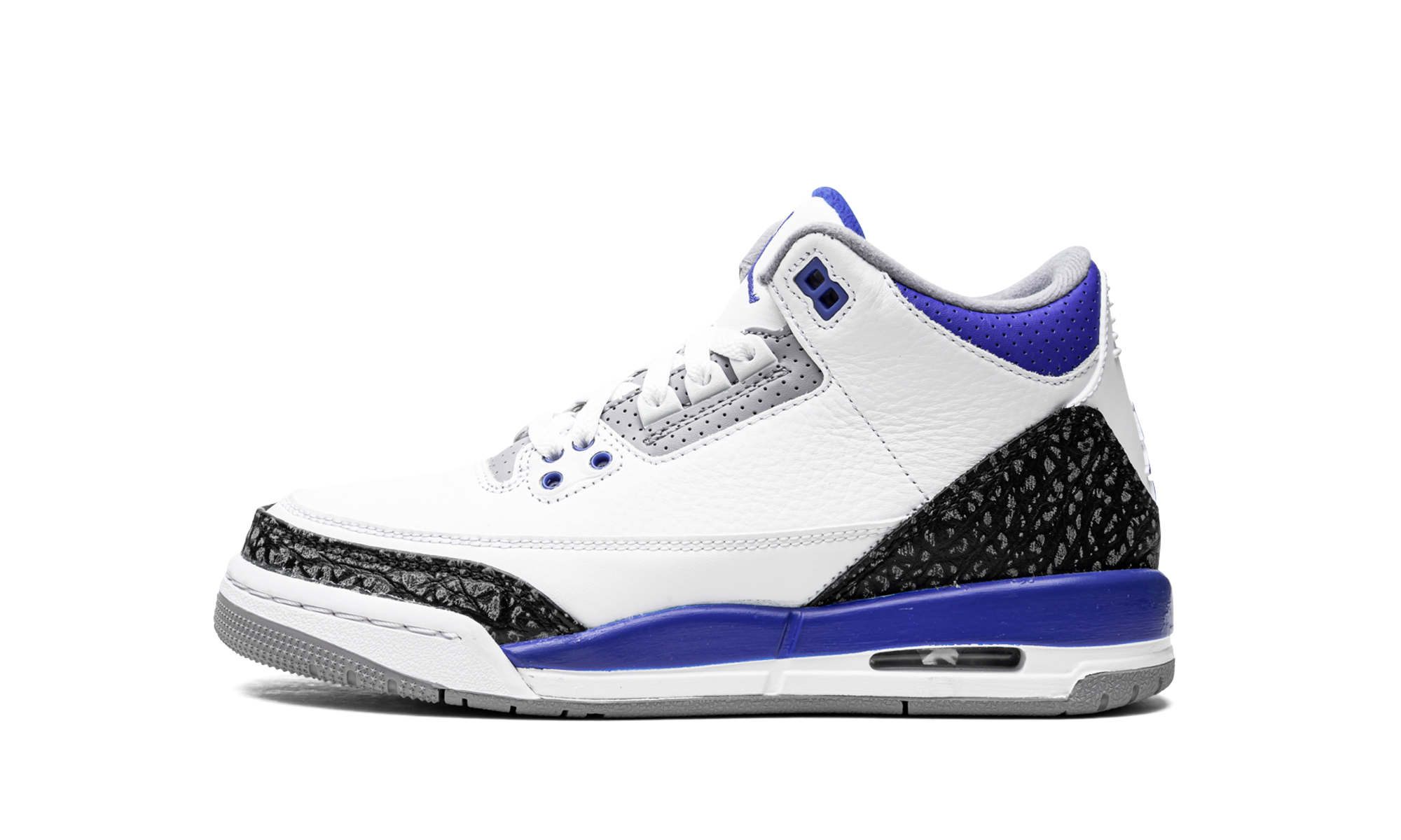 jordan 3 retro racer blue gs+398614-145+diagnol right view 1