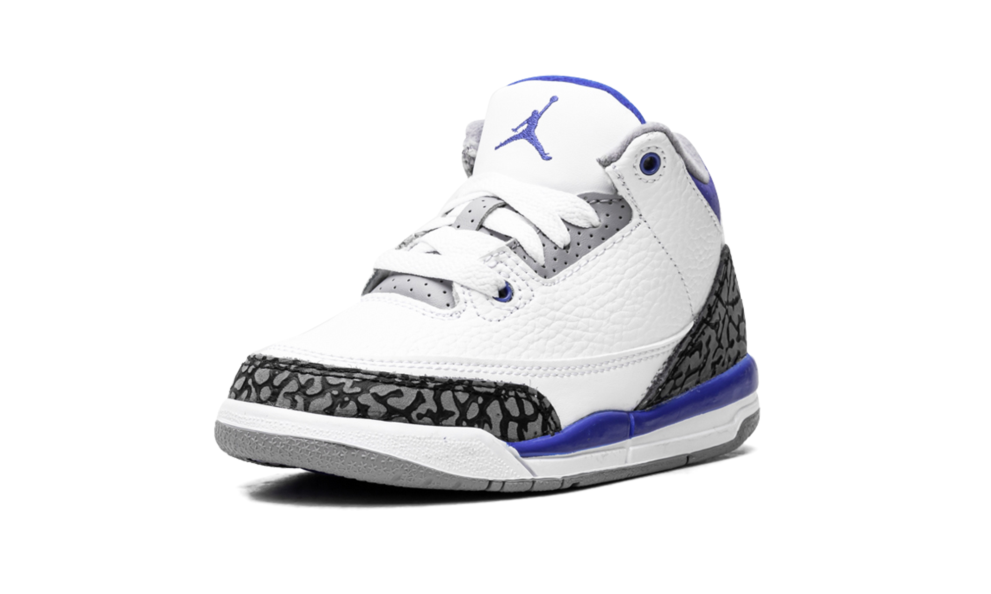 jordan 3 retro racer blue ps+429487-145+left diagnol single view