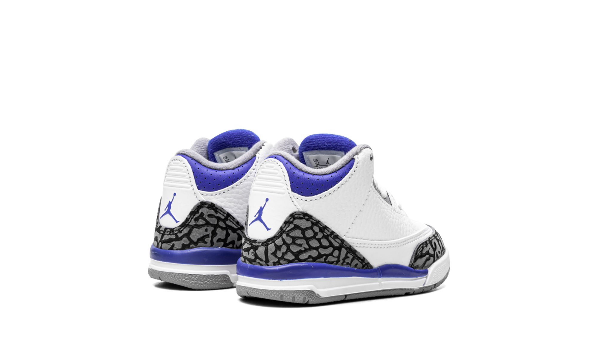 jordan 3 retro racer blue td+832033-145+diagnol right behind view