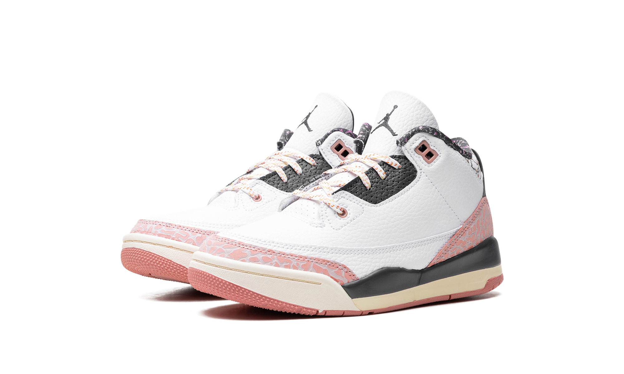 jordan 3 retro red stardust ps+FQ9174-100+diagnol left view