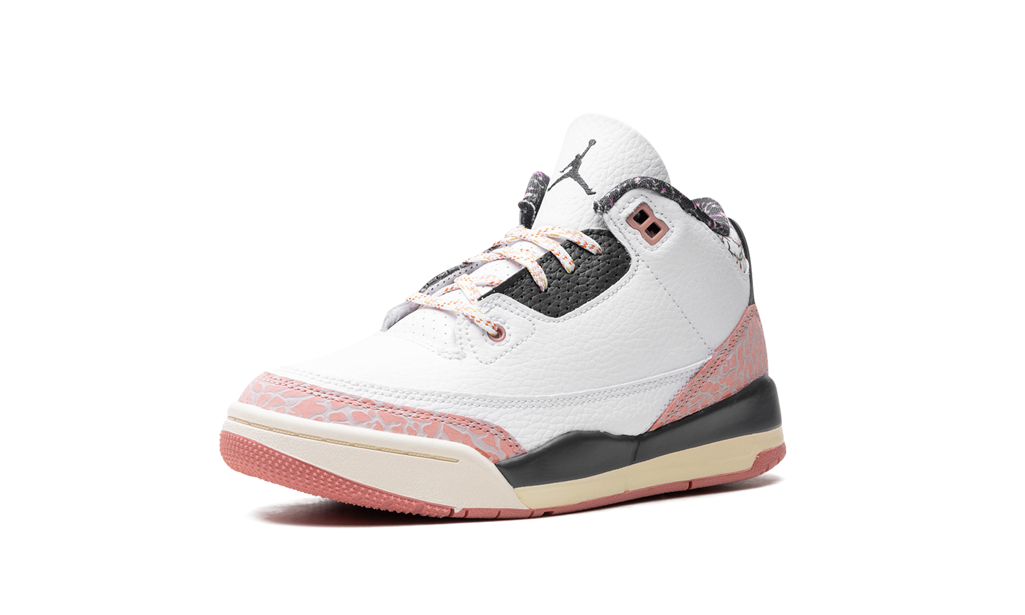 jordan 3 retro red stardust ps+FQ9174-100+left diagnol single view