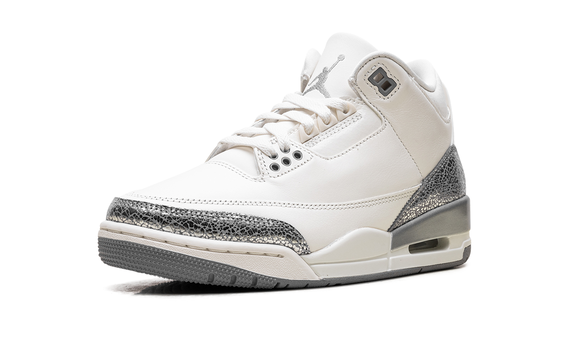 jordan 3 retro sail cement grey women s+CK9246-100+left diagnol single view