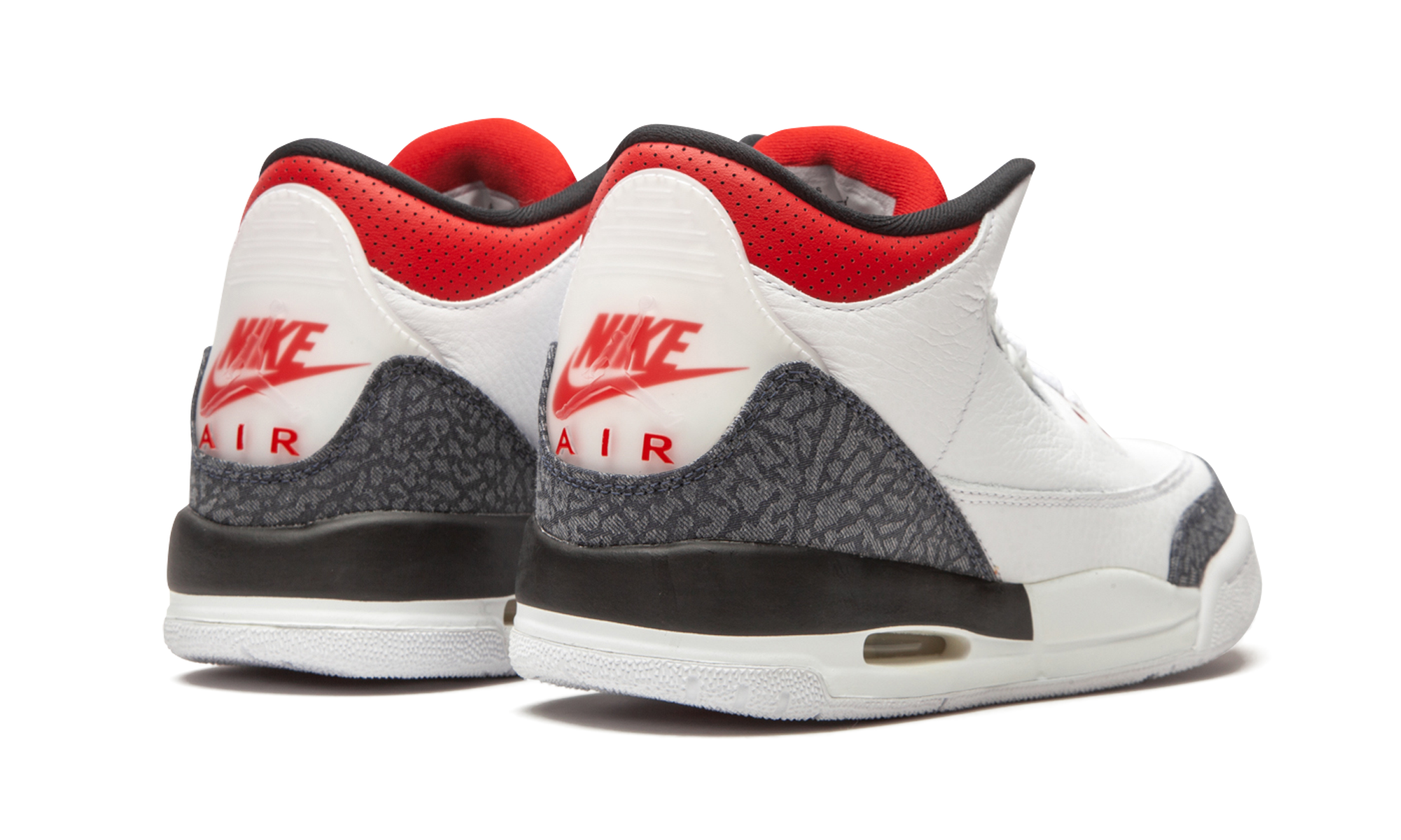 jordan 3 retro se fire red denim gs+CZ6634-100+diagnol right behind view