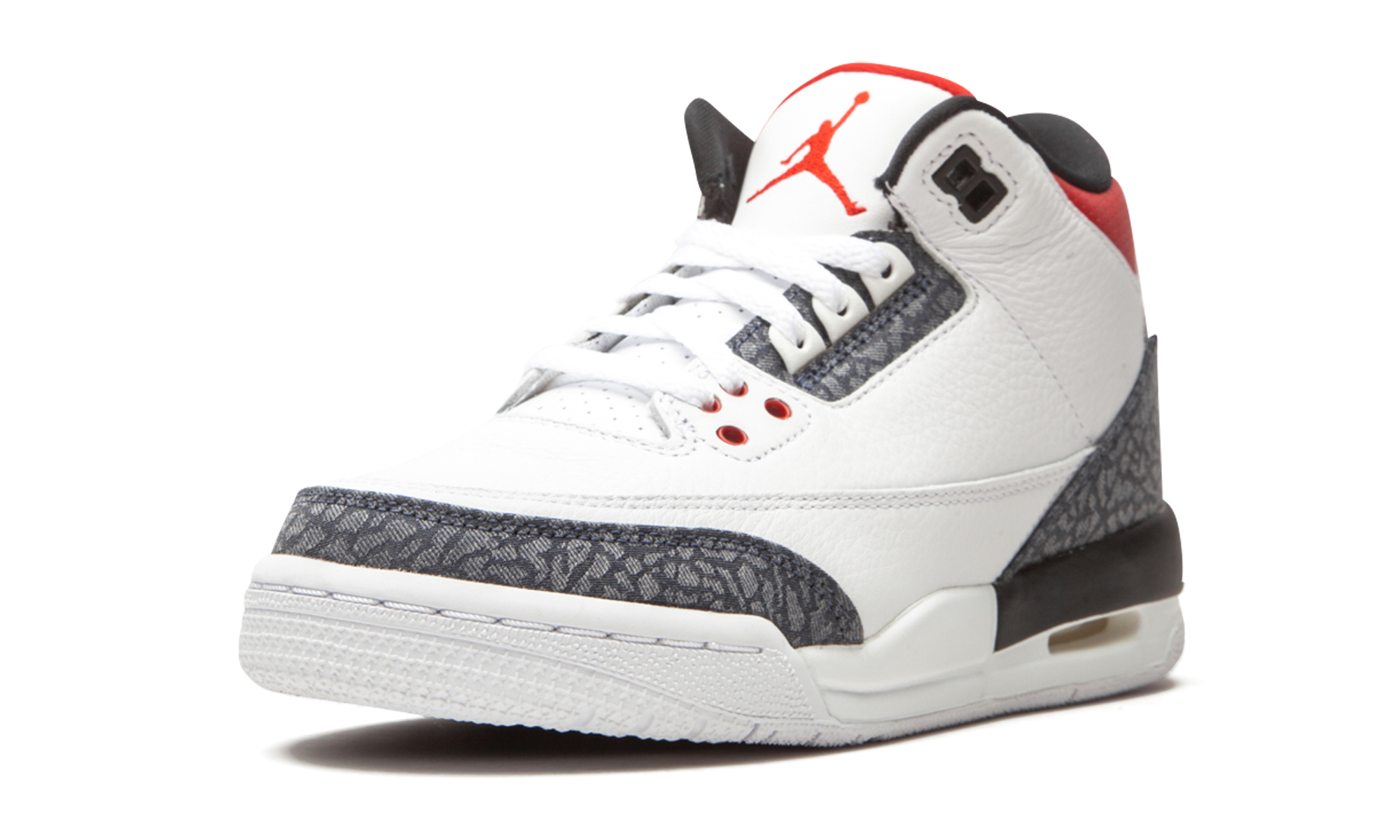 jordan 3 retro se fire red denim gs+CZ6634-100+left diagnol single view