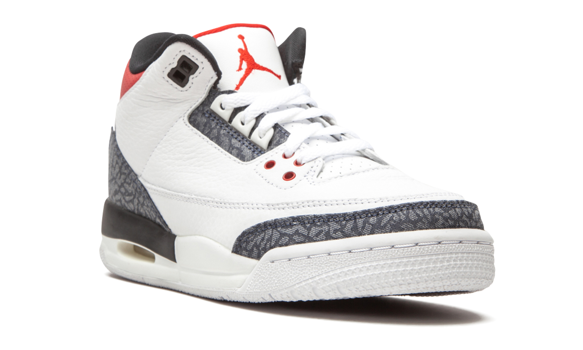jordan 3 retro se fire red denim gs+CZ6634-100+diagnol right view