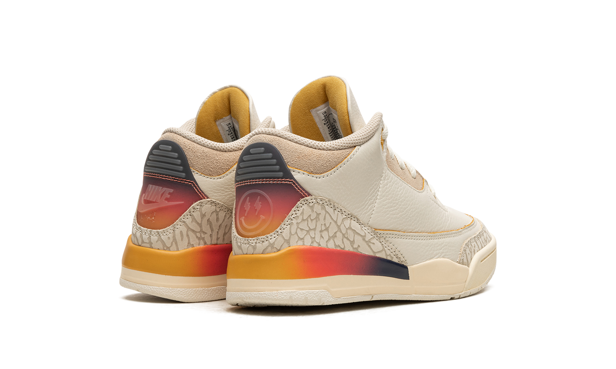 jordan 3 retro sp j balvin medellin sunset ps+FN0346-901+diagnol right behind view