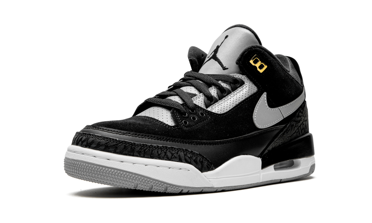 jordan 3 retro tinker black cement gold+CK4348-007+left diagnol single view