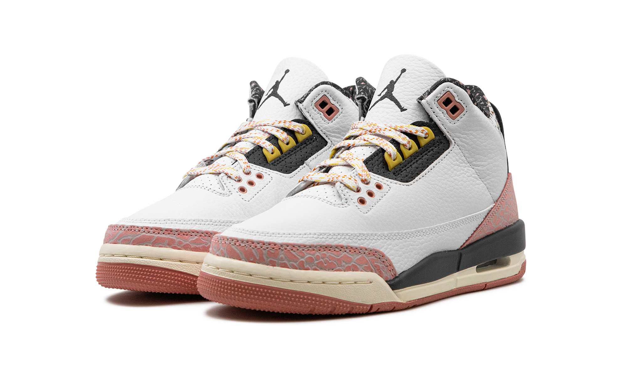 jordan 3 retro vintage floral gs+441140-100+diagnol left view