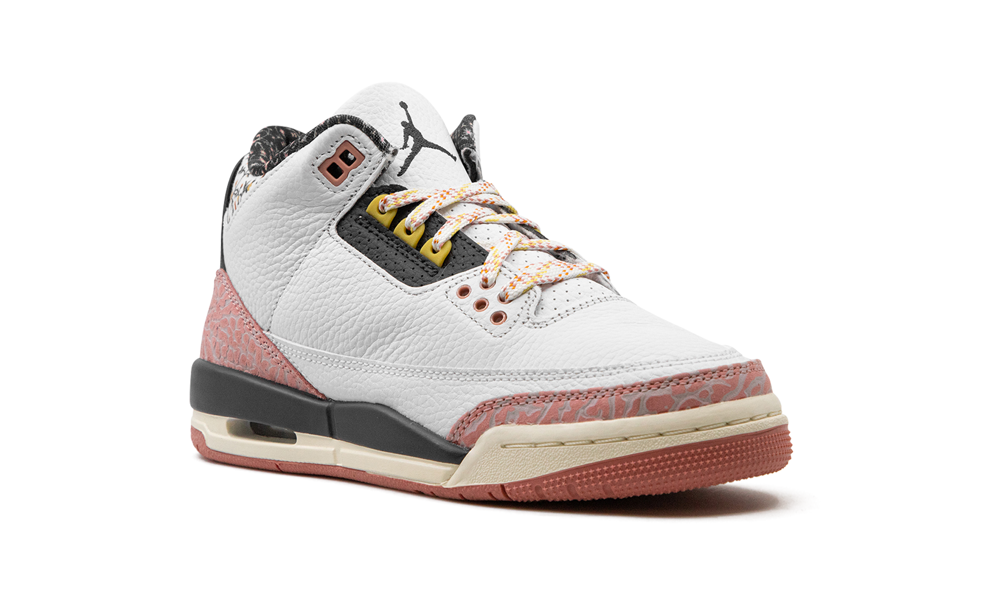 jordan 3 retro vintage floral gs+441140-100+diagnol right view
