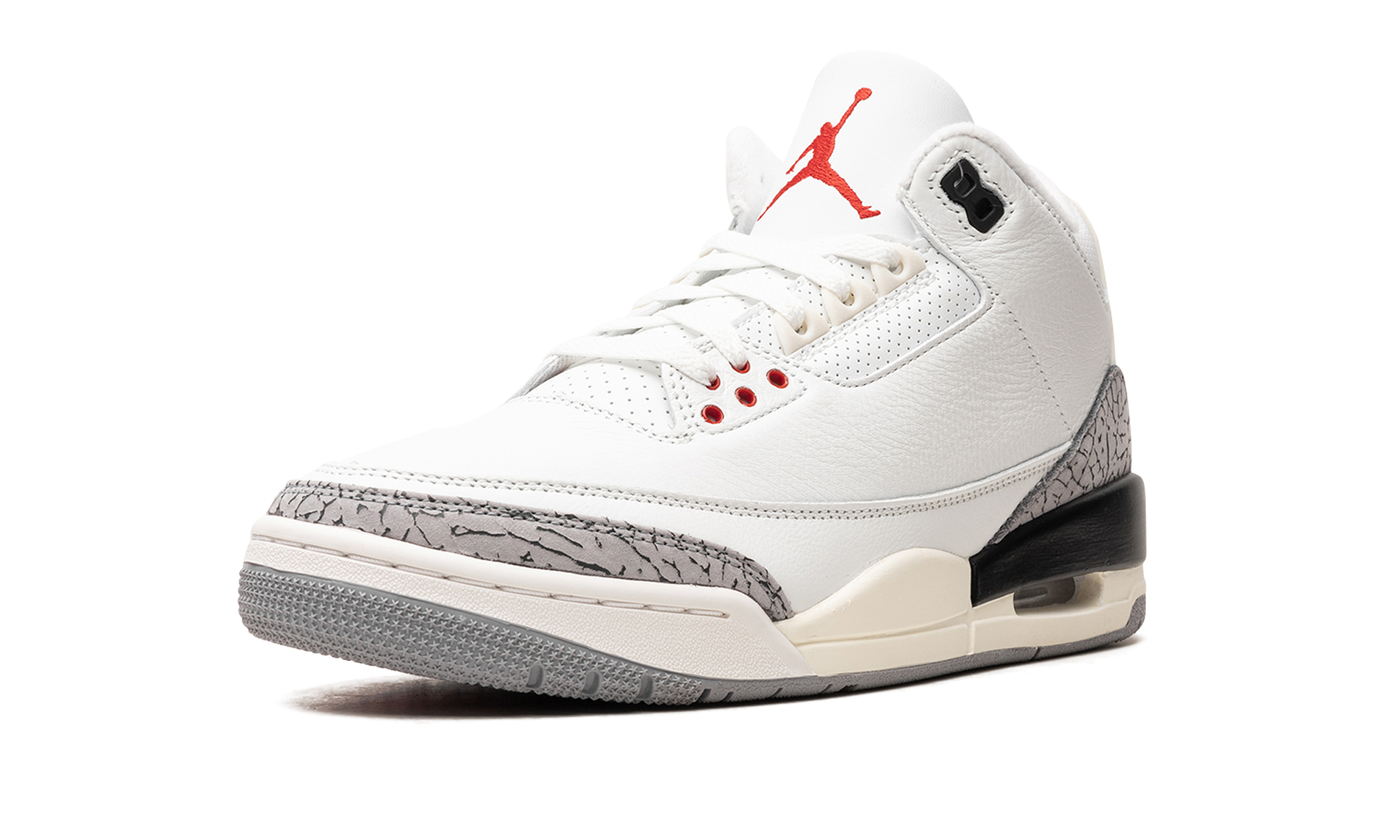 jordan 3 retro white cement reimagined+DN3707-100+left diagnol single view