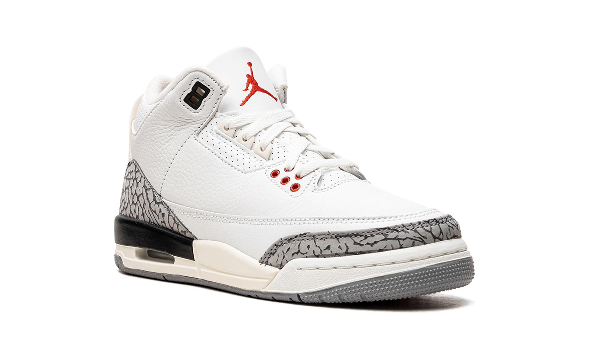 jordan 3 retro white cement reimagined gs+DM0967-100+diagnol right view