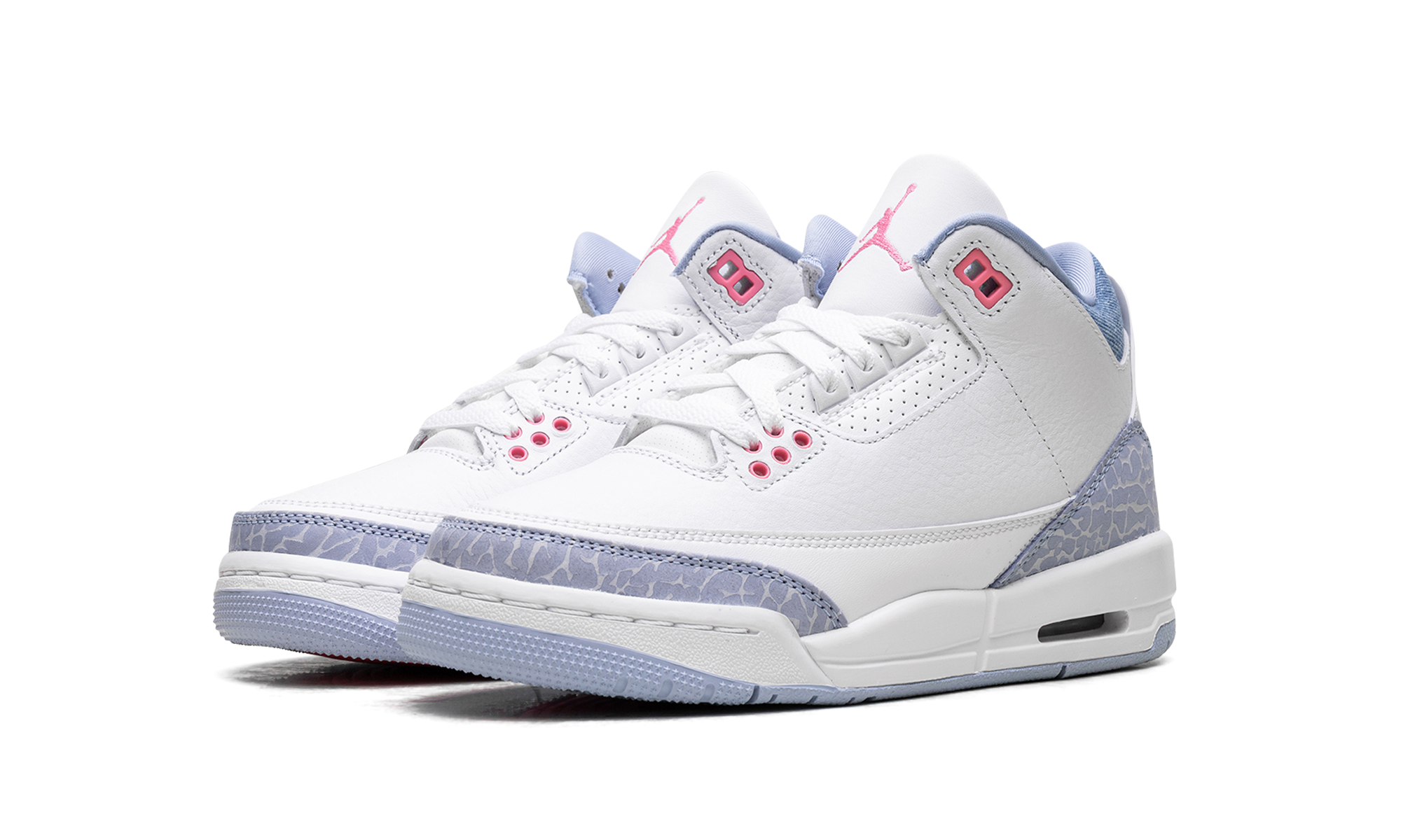 jordan 3 retro white cobalt bliss gs+HQ0784-101+diagnol left view