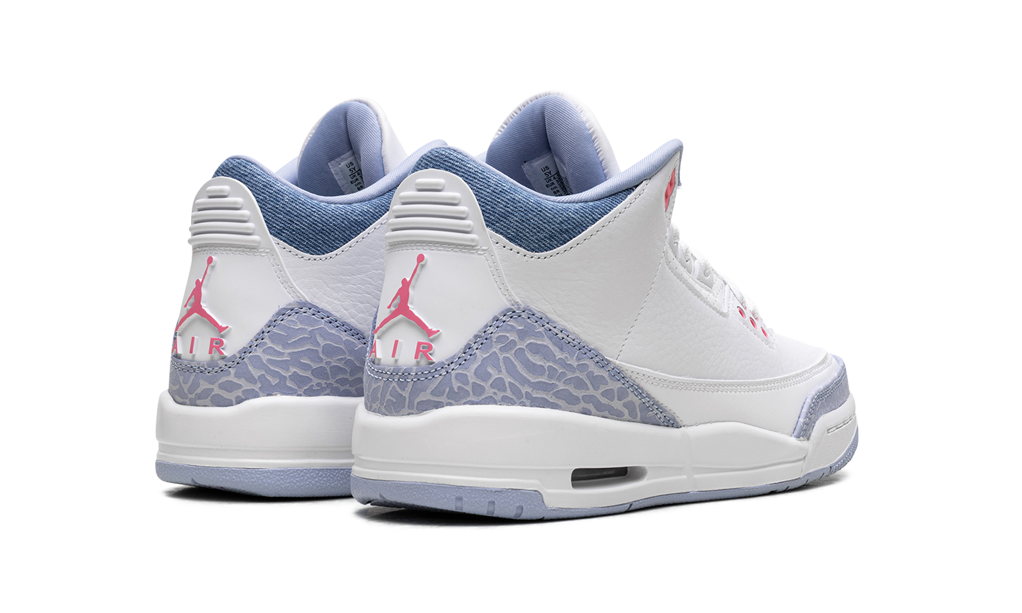 jordan 3 retro white cobalt bliss gs+HQ0784-101+diagnol right behind view
