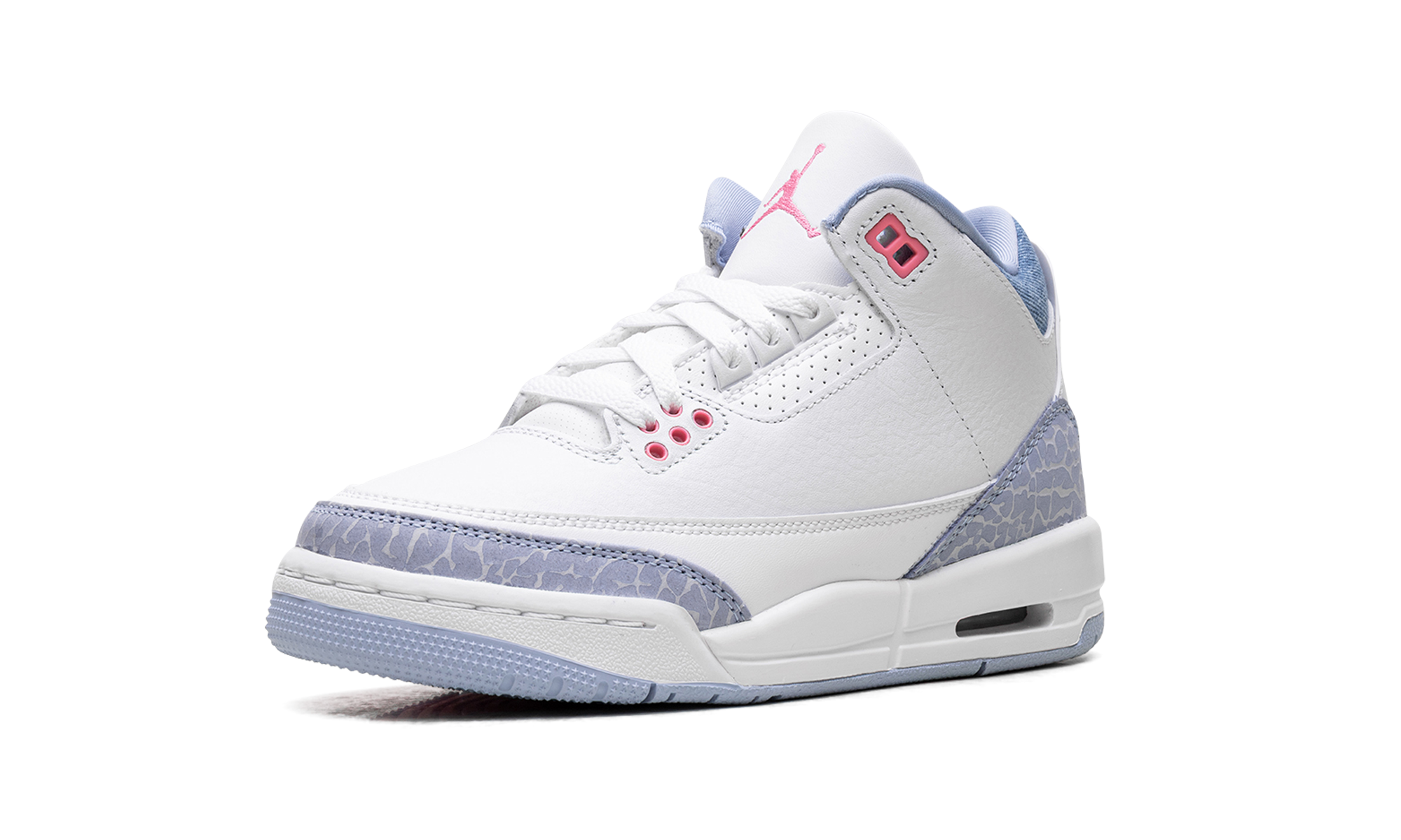 jordan 3 retro white cobalt bliss gs+HQ0784-101+left diagnol single view