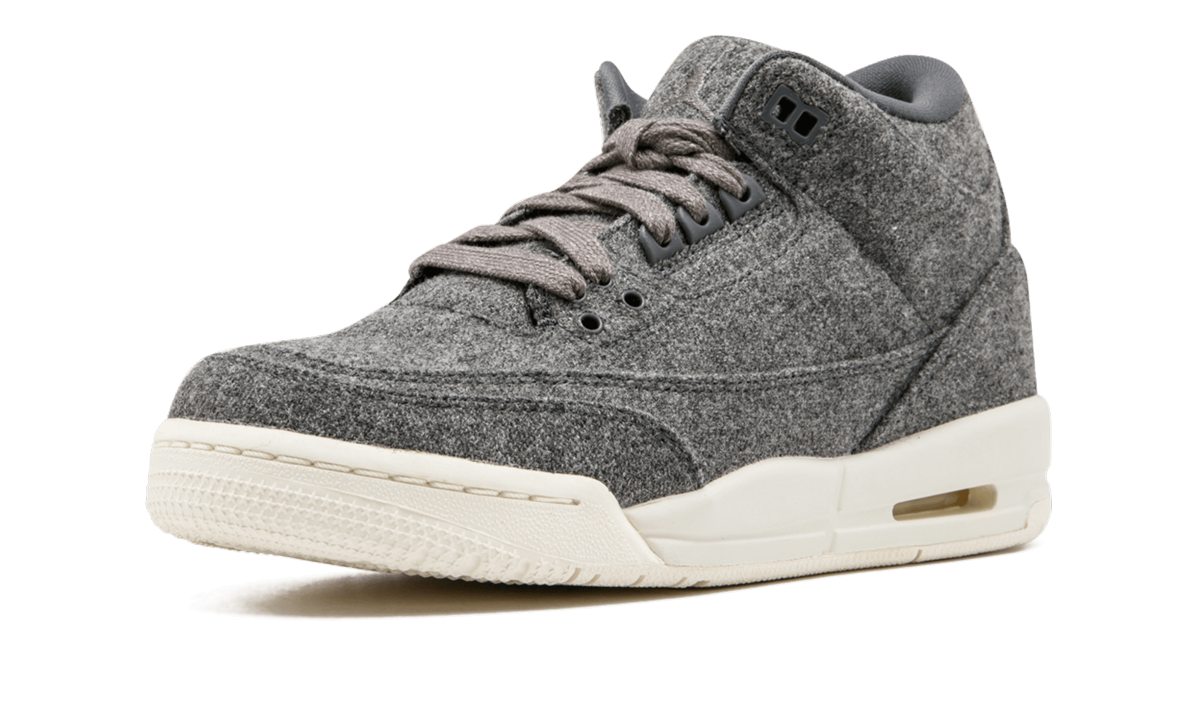 jordan 3 retro wool gs+861427-004+left diagnol single view