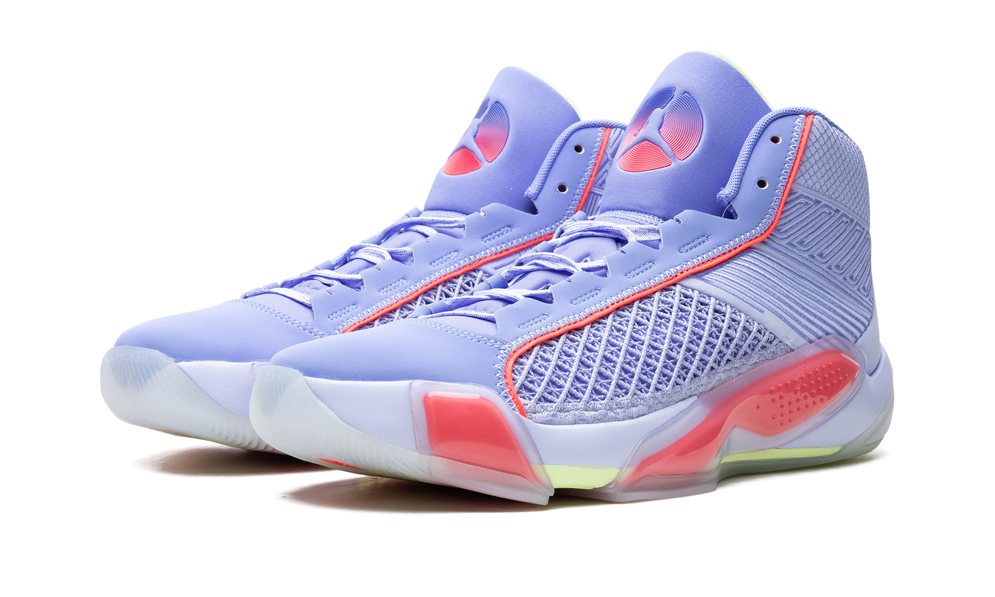 jordan 38 fadeaway translucent outsole+DZ3356-500+diagnol left view
