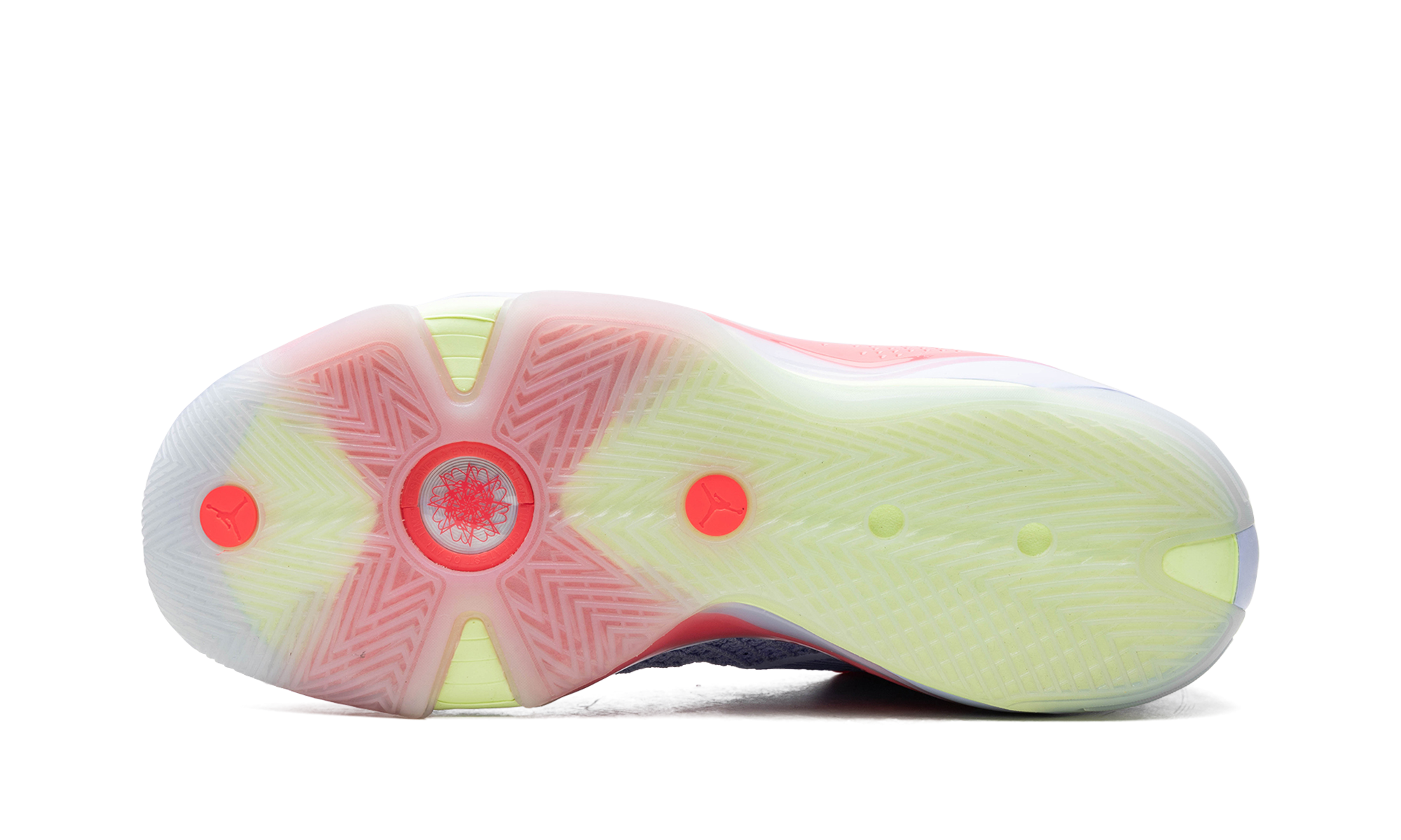 jordan 38 fadeaway translucent outsole+DZ3356-500+bottom view