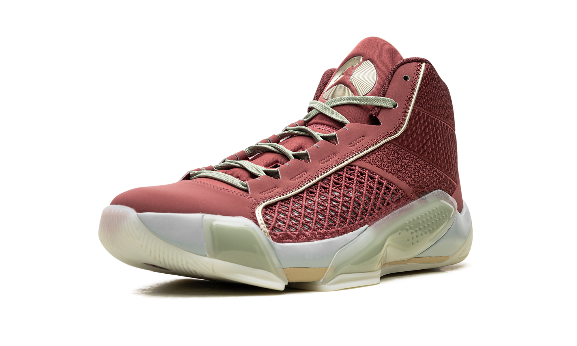 jordan 38 year of the dragon translucent sole+FQ8894-600+left diagnol single view