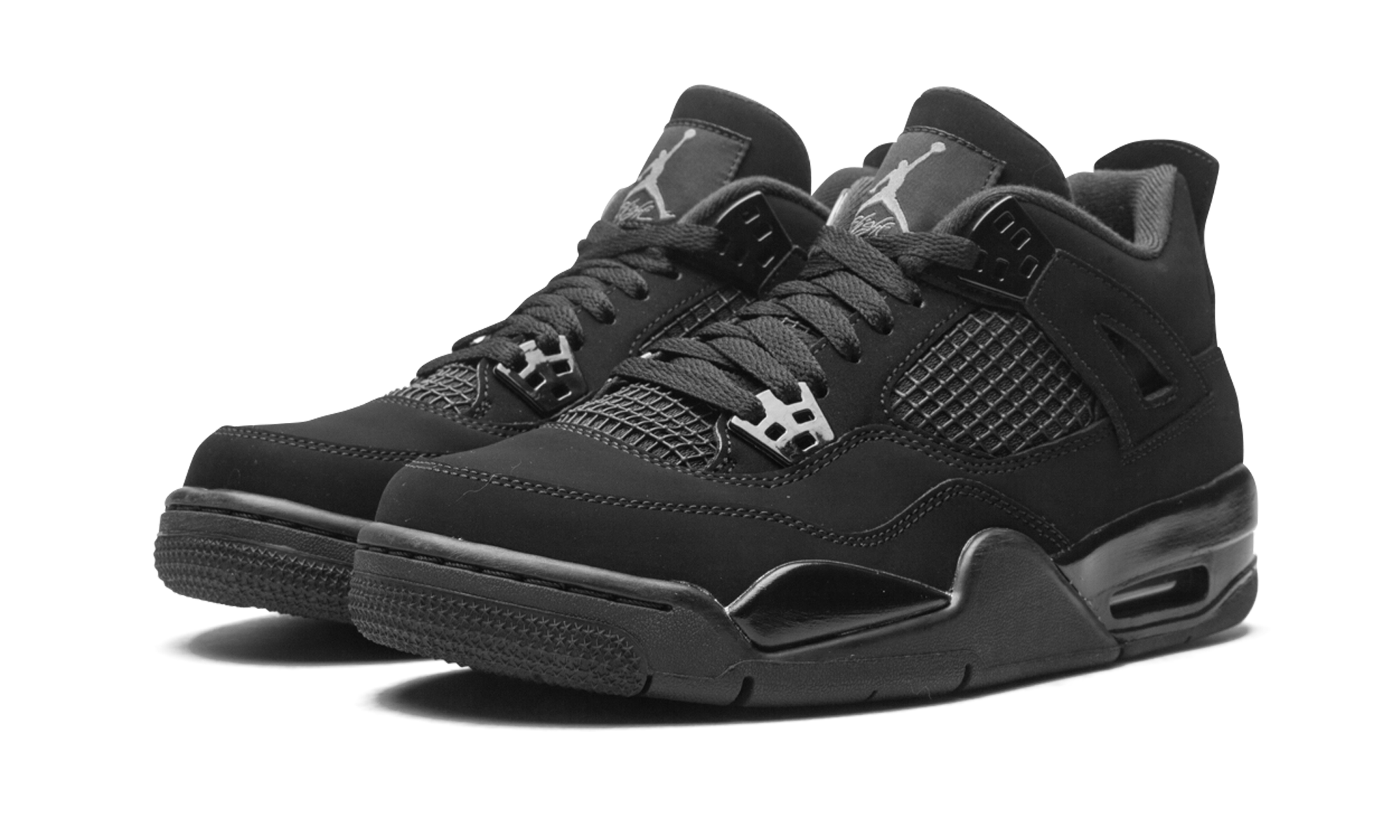 jordan 4 retro black cat 2020 gs+408452-010+diagnol left view
