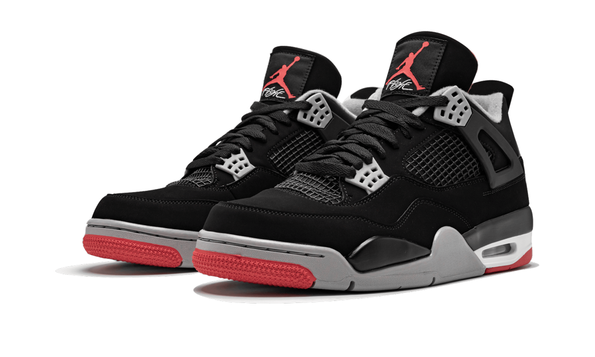 jordan 4 retro bred 2019+308497-060+diagnol left view
