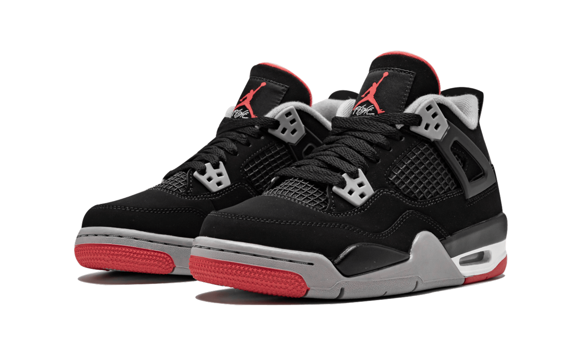 jordan 4 retro bred 2019 gs+408452-060+diagnol left view