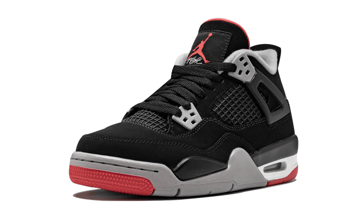 jordan 4 retro bred 2019 gs+408452-060+left diagnol single view