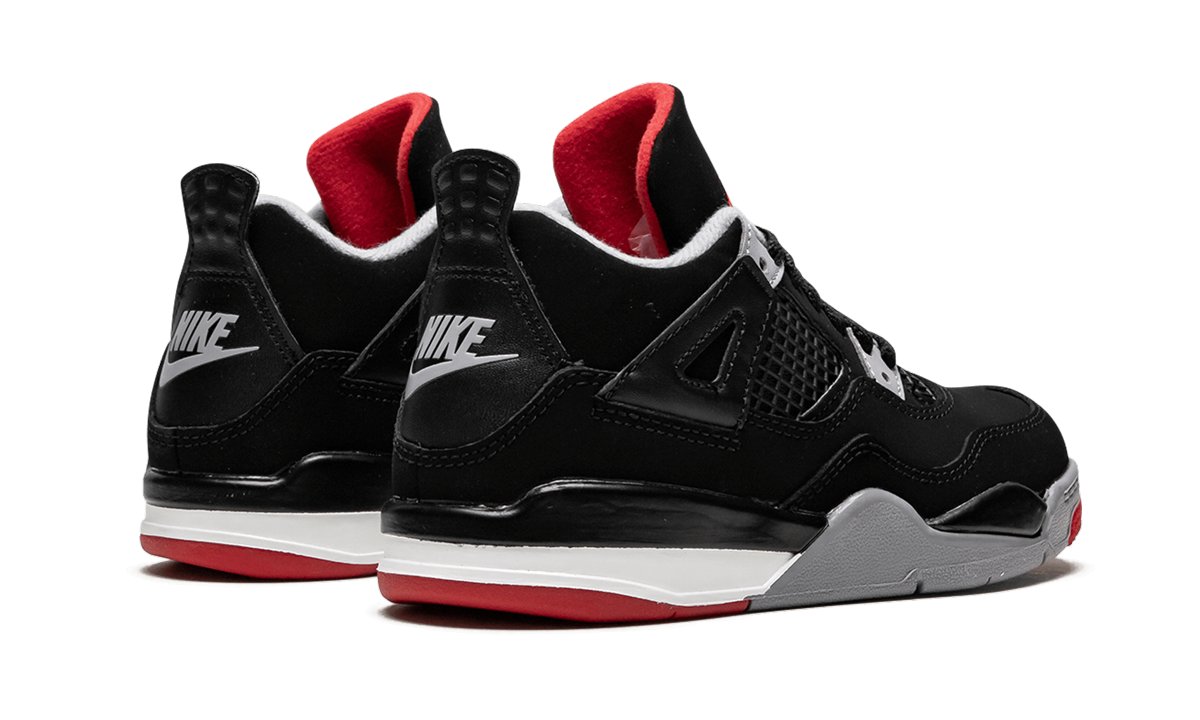 jordan 4 retro bred 2019 ps+BQ7669-060+diagnol right behind view