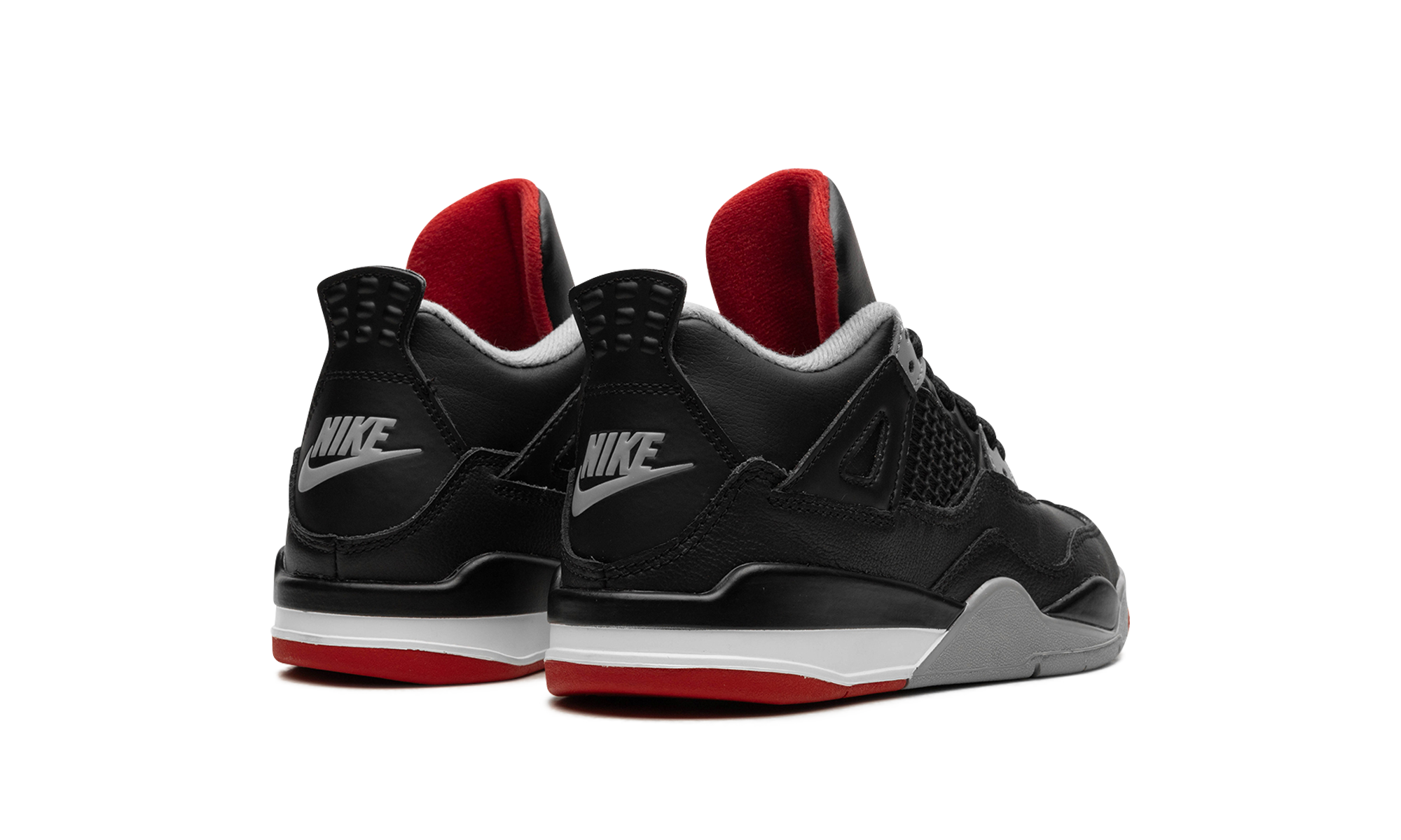 jordan 4 retro bred reimagined ps+BQ7669-006+diagnol right behind view