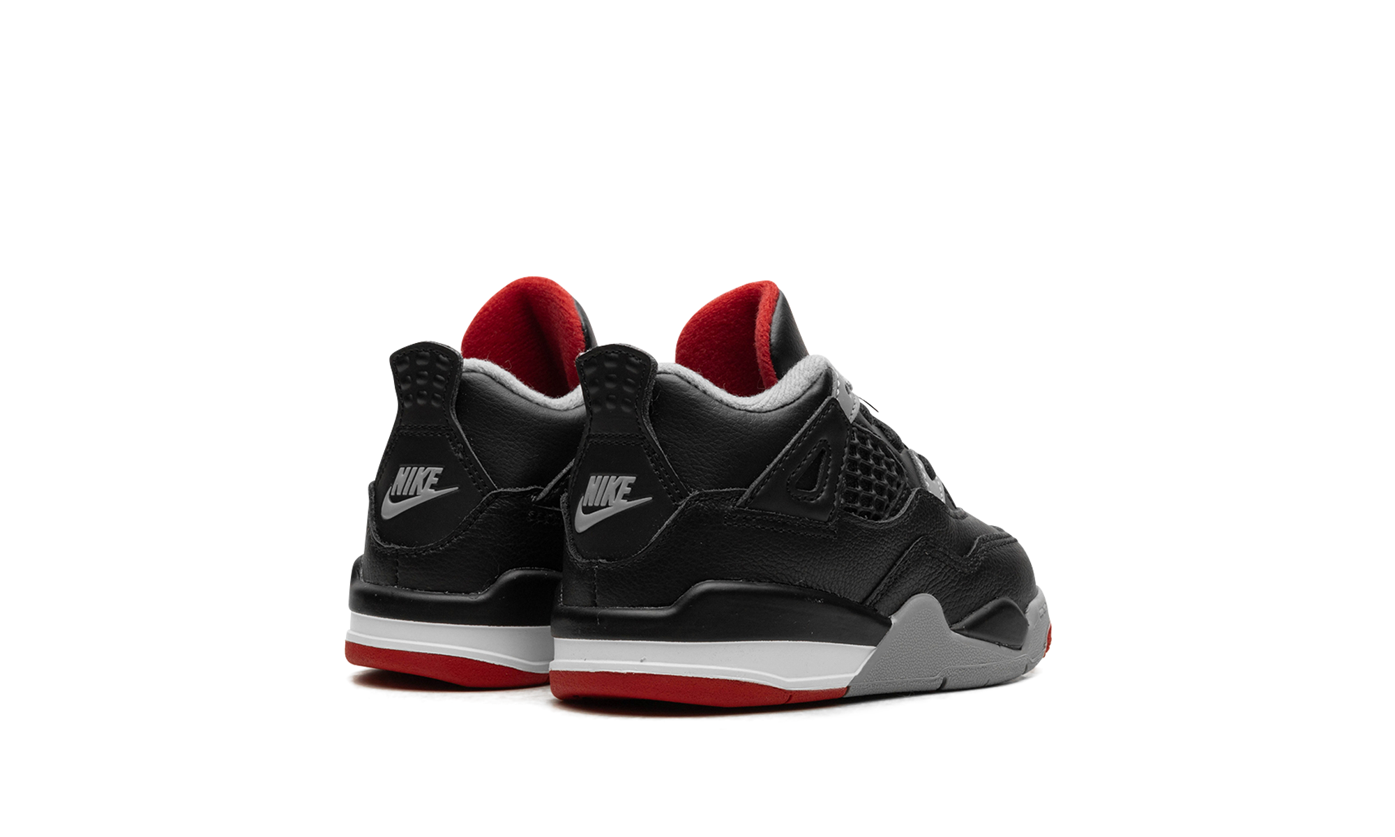 jordan 4 retro bred reimagined td+BQ7670-006+diagnol right behind view
