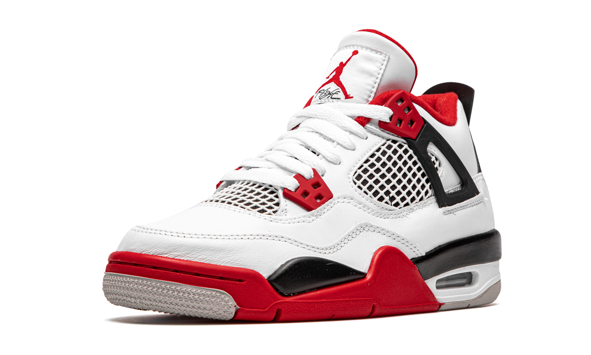 jordan 4 retro fire red 2020 gs+408452-160+left diagnol single view