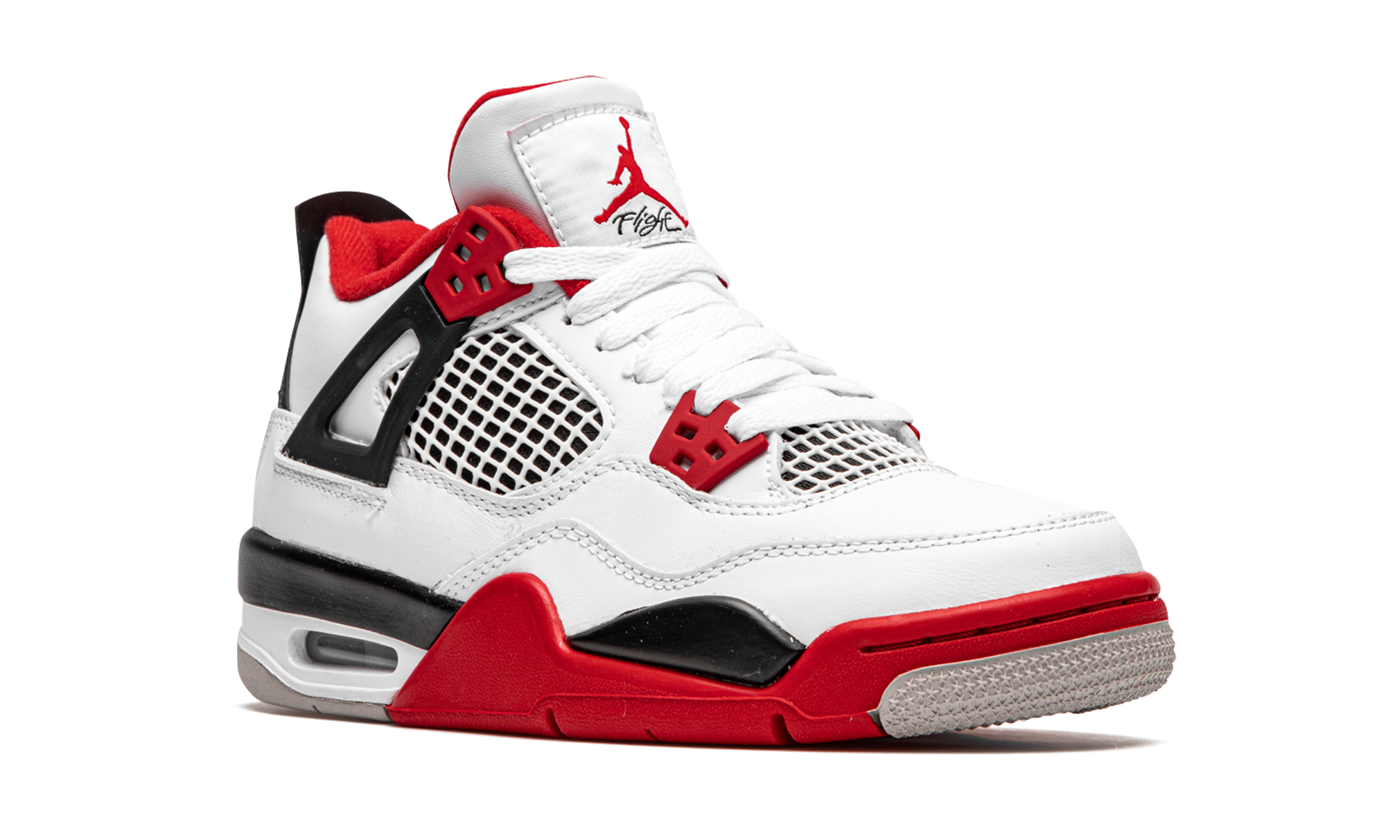 jordan 4 retro fire red 2020 gs+408452-160+diagnol right view