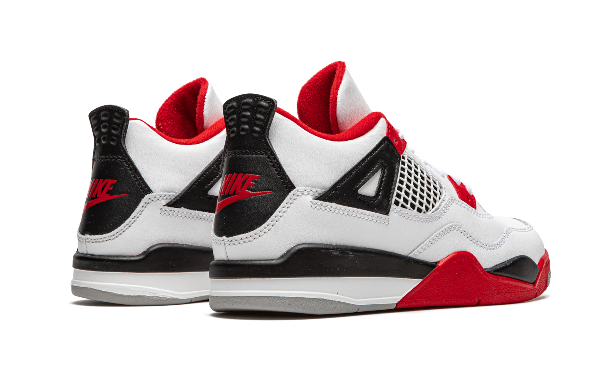 jordan 4 retro fire red 2020 ps+BQ7669-160+diagnol right behind view