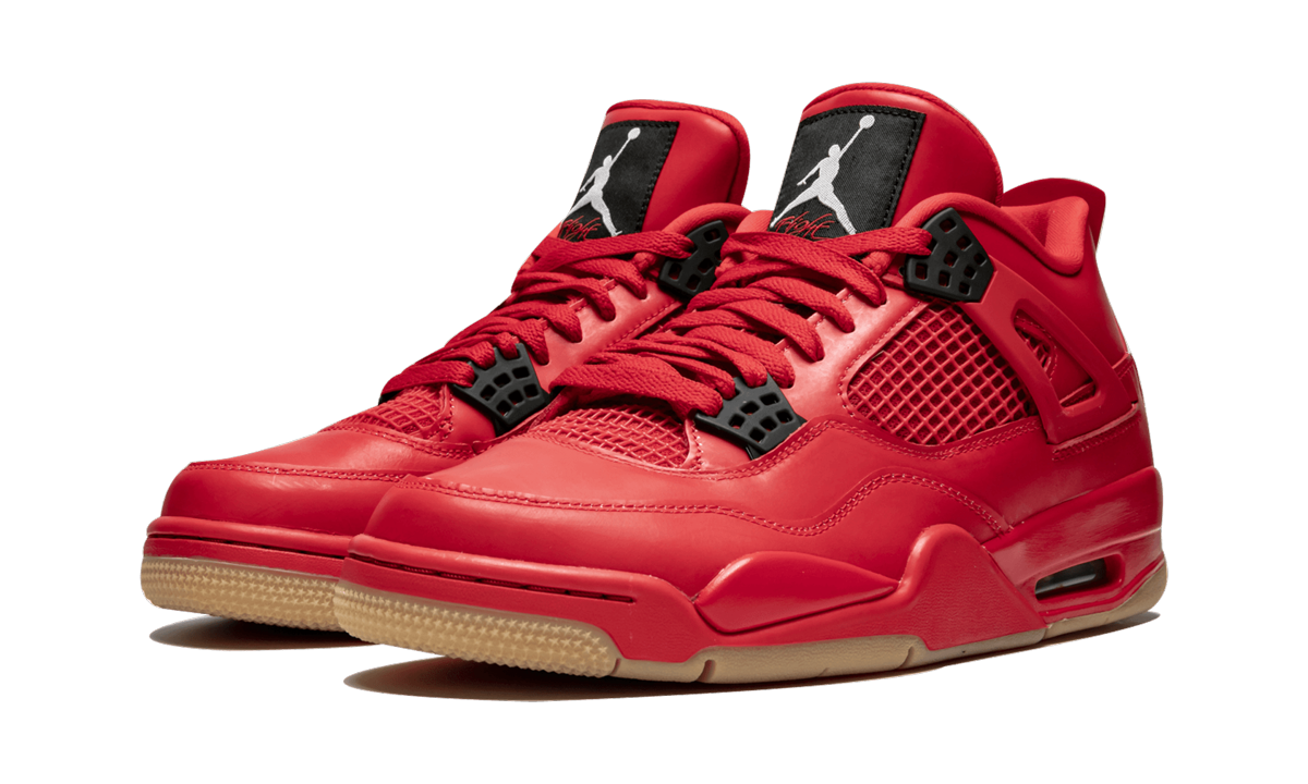 jordan 4 retro fire red singles day 2018 women s+AV3914-600+diagnol left view